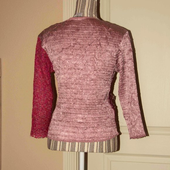 Alberto Makali Gorgeous Mixed Fabric Top Size Large - Picture 7 of 9